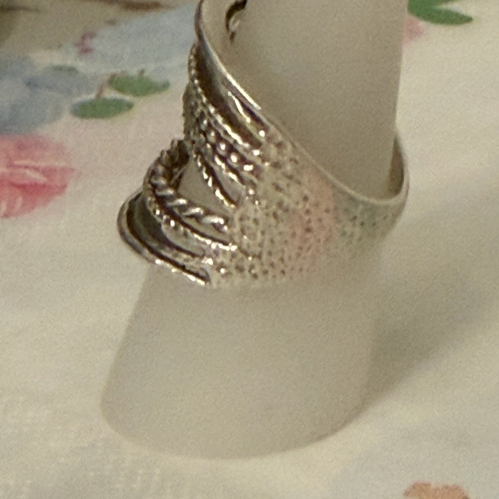 ✨ Vintage 1970s Israeli Sterling Silver Artisan Multi-Band Ring ✨ - Picture 2 of 11
